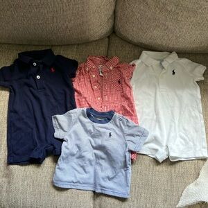 Adorable lot of Ralph Lauren shortie one piece and one Ralph Lauren t shirt